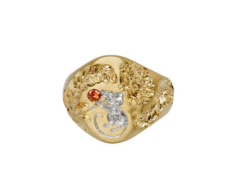Three Bling Mice Signet Ring