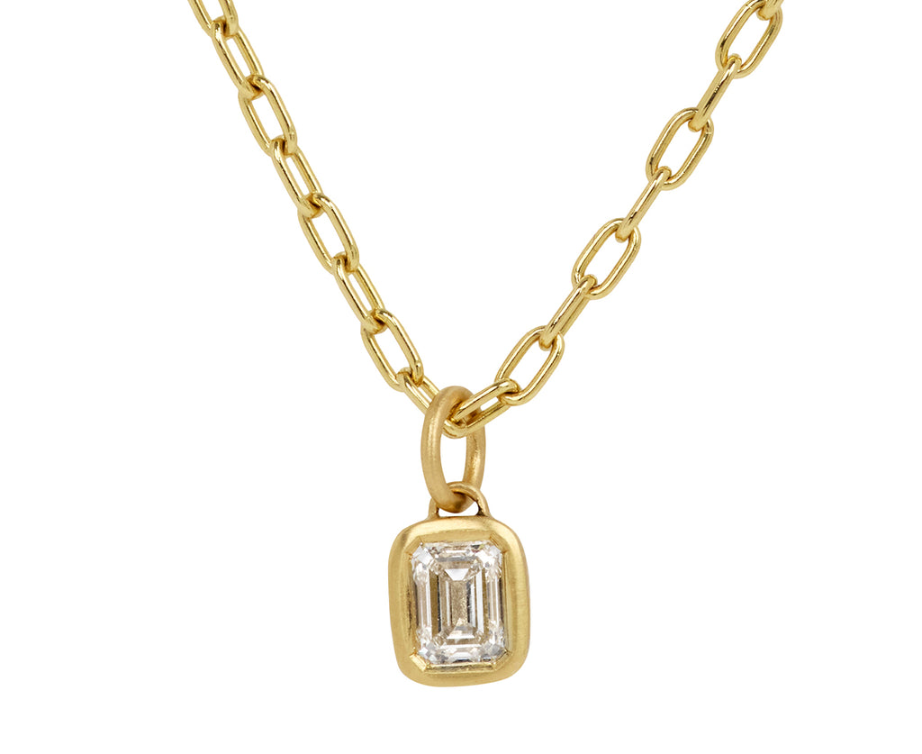 Medium Emerald Cut Diamond Window to the Soul Charm Pendant ONLY