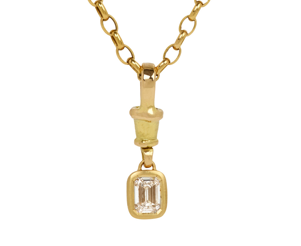 Medium Emerald Cut Diamond Window to the Soul Charm Pendant ONLY