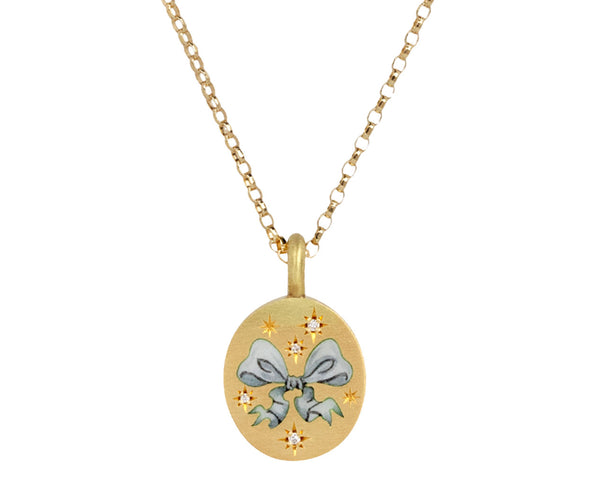 Cece Jewelry White Wedding Bells Pendant Necklace