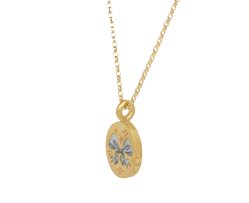 White Wedding Bells Pendant Necklace
