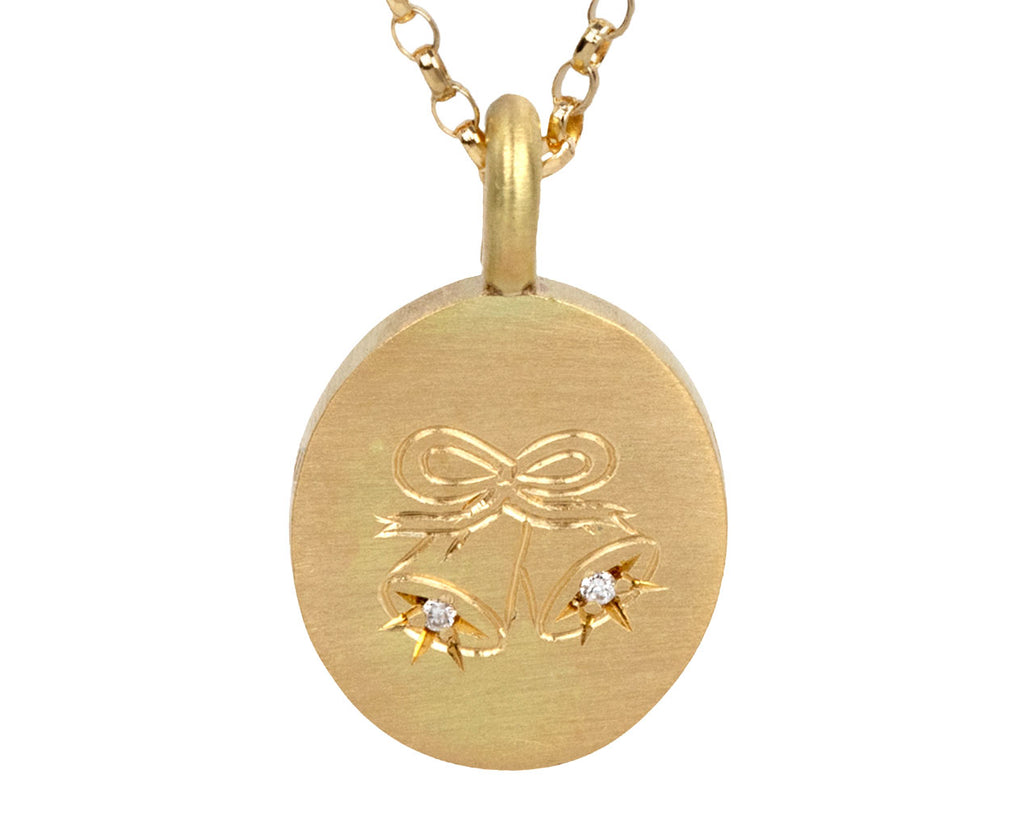White Wedding Bells Pendant Necklace