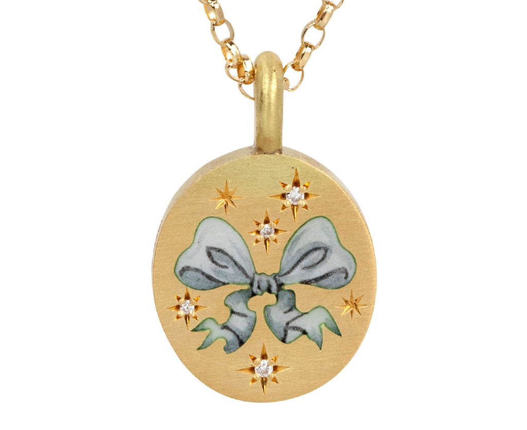 White Wedding Bells Pendant Necklace