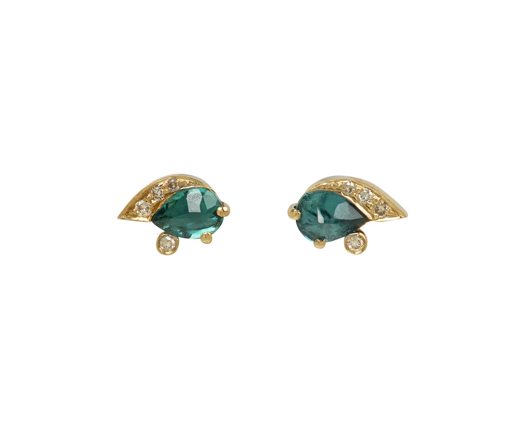 Celine Daoust Tourmaline and Diamond Eye Stud Earrings