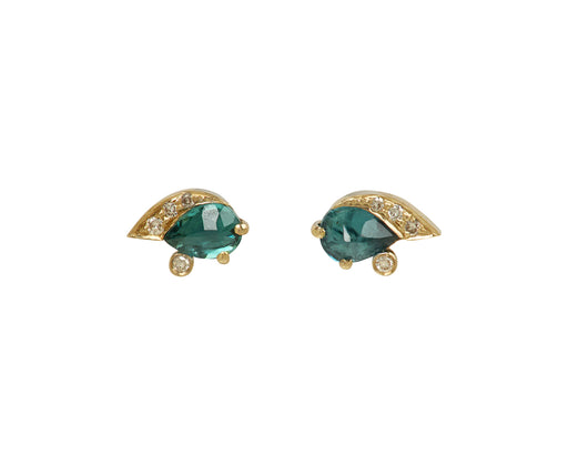 Celine Daoust Tourmaline and Diamond Eye Stud Earrings