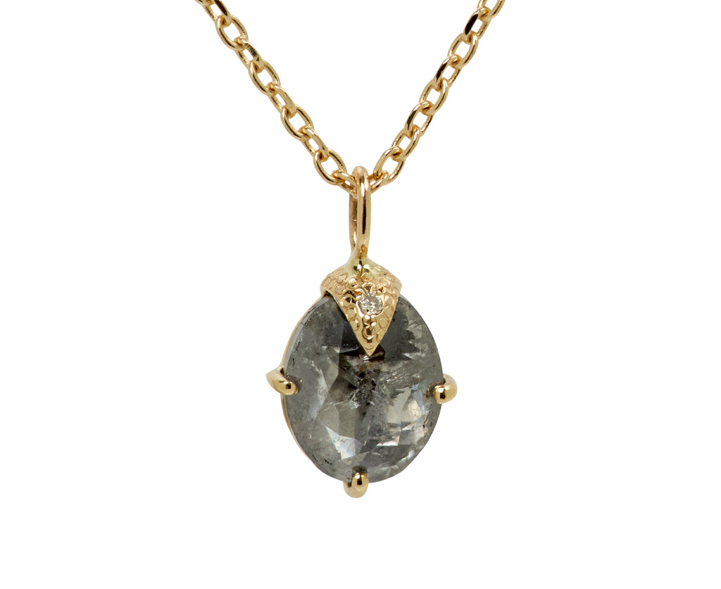 Celine Daoust Diamond One Claw Pendant Necklace - Closeup