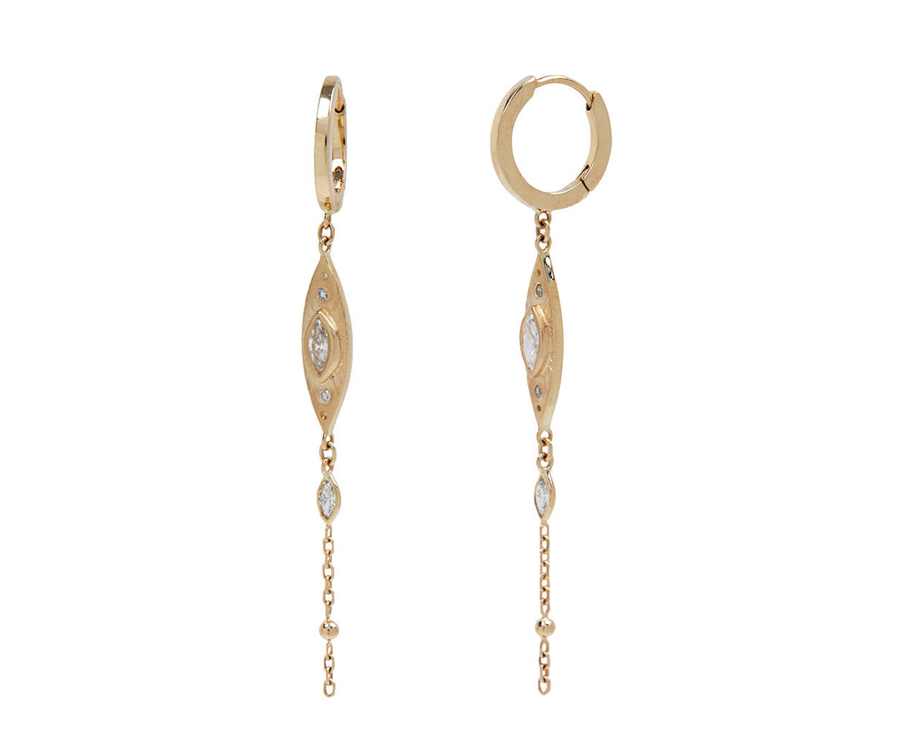 Celine Daoust Marquise Diamond Eye Earrings - Closeup