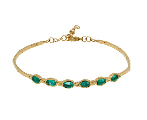Celine Daoust Rose Cut Emerald Articulated Bracelet
