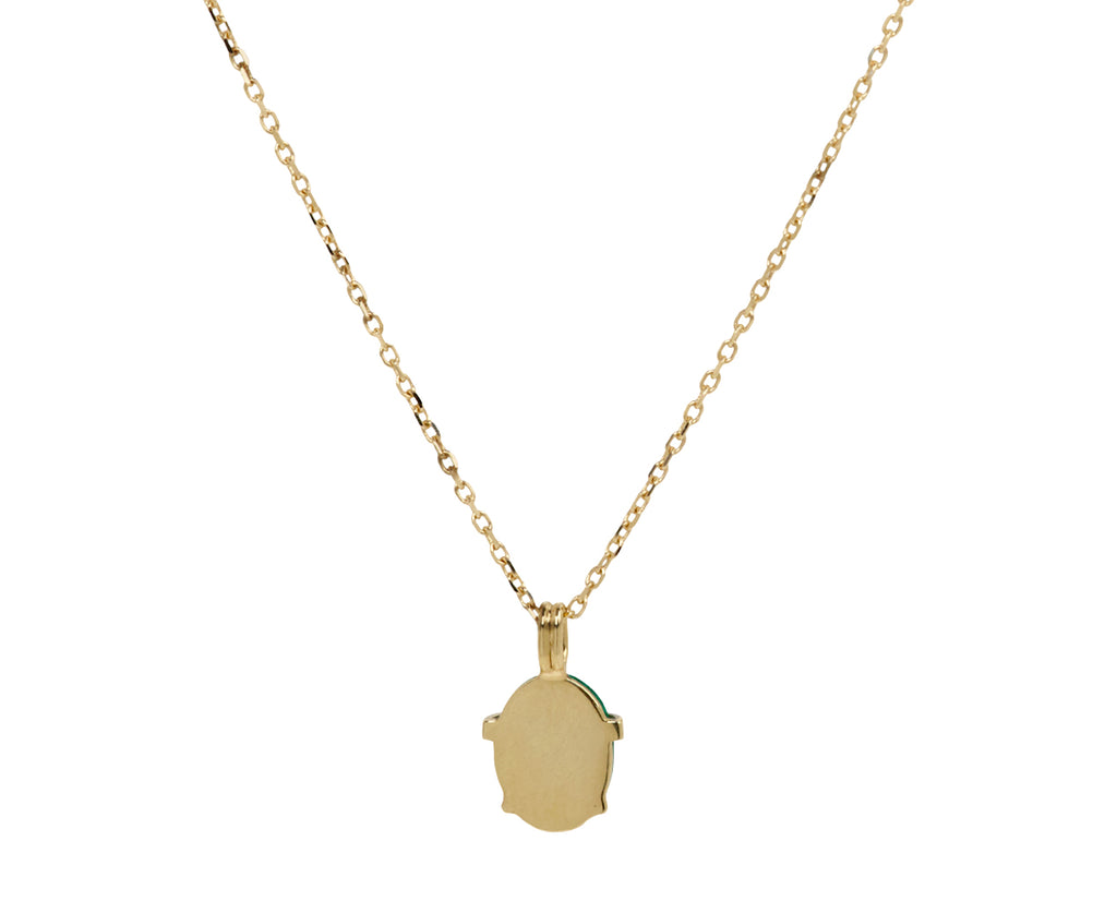 Celine Daoust Emerald and Diamond Pendant Necklace - Back View