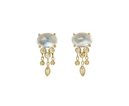Celine Daoust Moonstone and Diamond Jellyfish Earrings