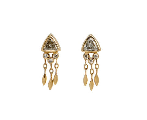 Celine Daoust Triangle Diamond Fringe Earrings