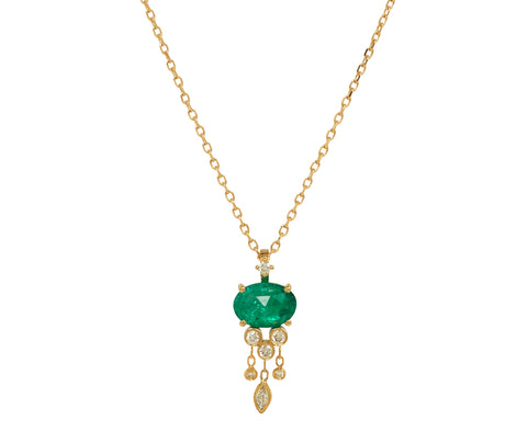 Celine Daoust Emerald and Diamond Jelly Fish Necklace
