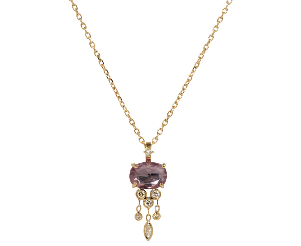 Celine Daoust Pink Sapphire and Diamond Jelly Fish Necklace