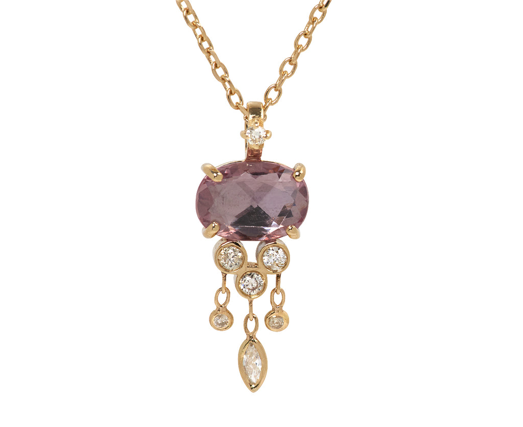 Celine Daoust Pink Sapphire and Diamond Jelly Fish Necklace - Closeup