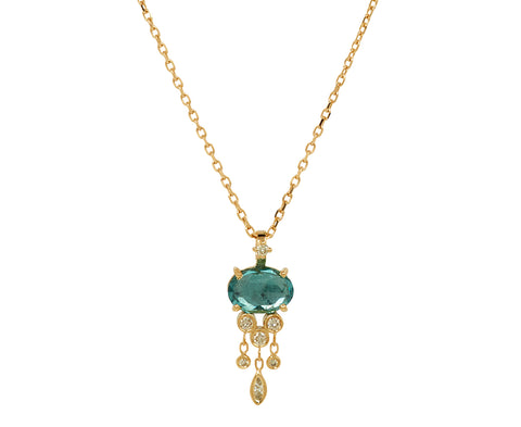 Celine Daoust Tourmaline and Diamond Jelly Fish Necklace