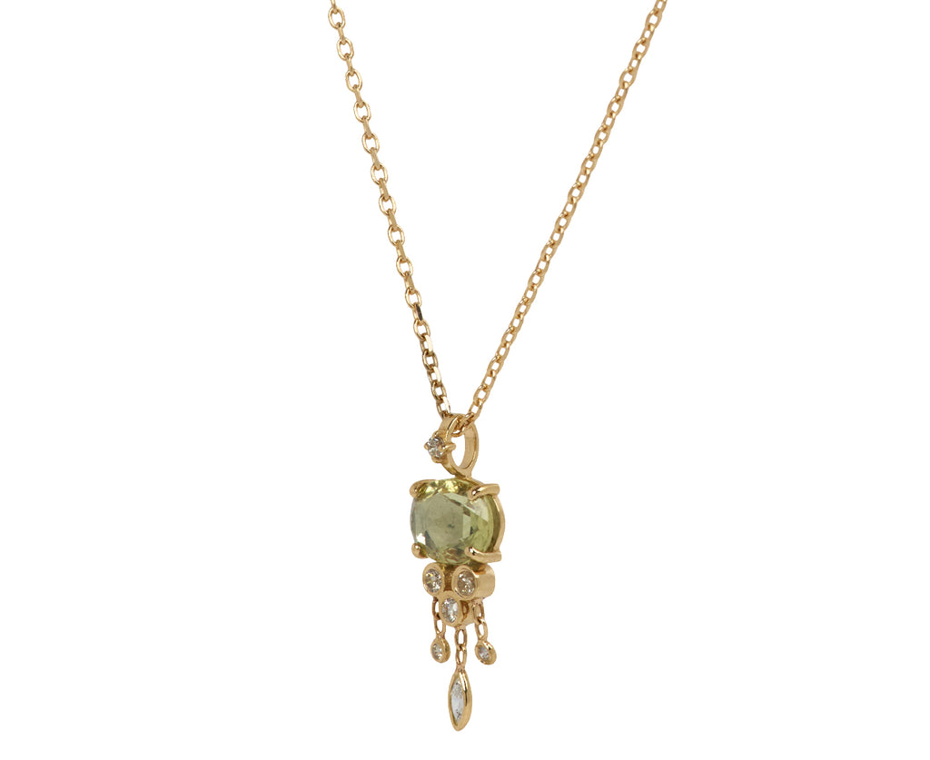 Celine Daoust Yellow Sapphire and Diamond Jelly Fish Necklace - Side View