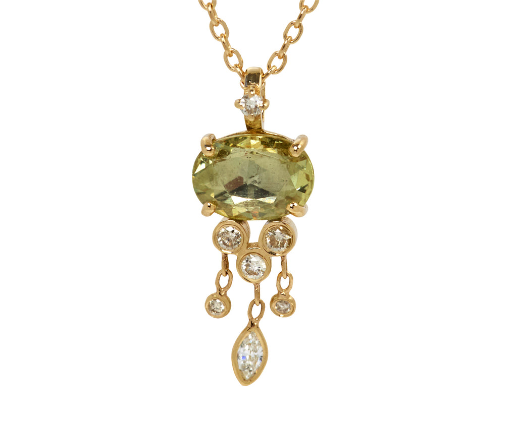 Celine Daoust Yellow Sapphire and Diamond Jelly Fish Necklace - Closeup