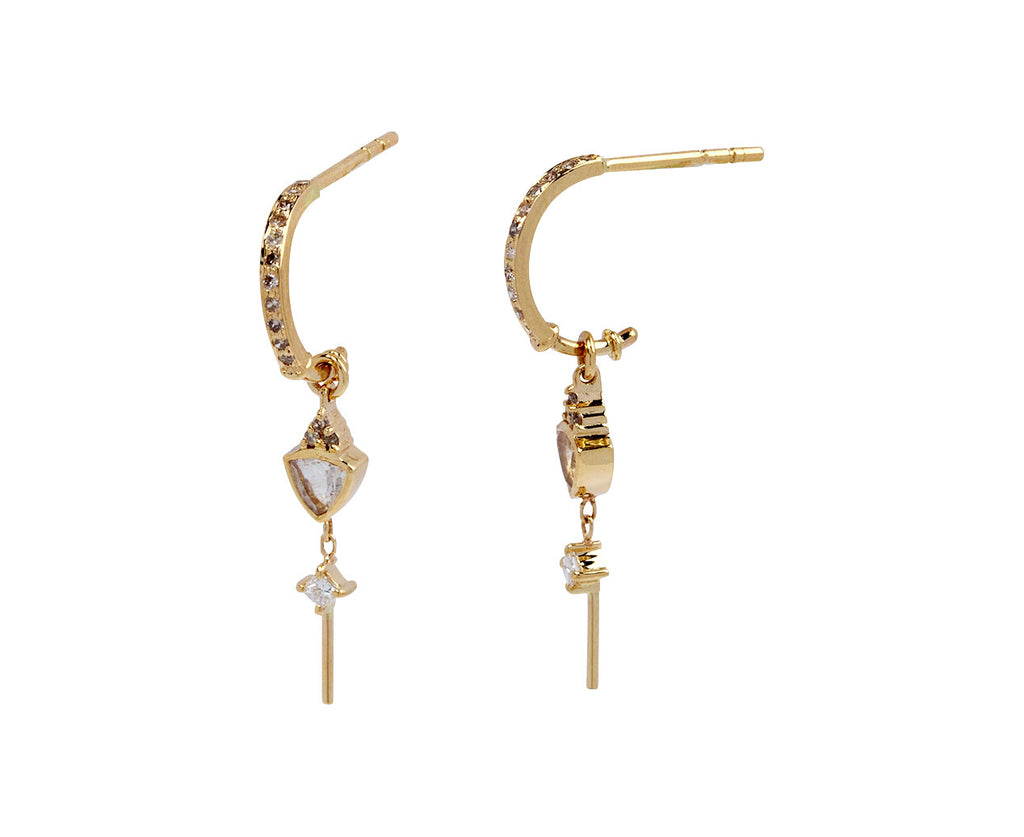 Celine Daoust Diamond and Moonstone Trylian Hoop Earrings Side View
