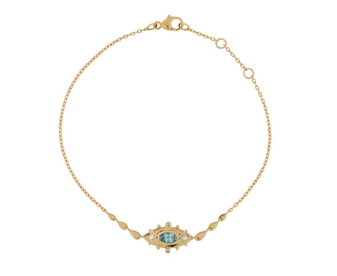 Celine Daoust Blue Tourmaline and Diamond Evil Eye Bracelet