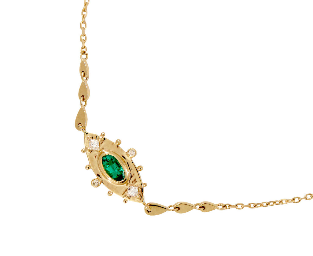 Celine Daoust Emerald and Diamond Bracelet - Closeup