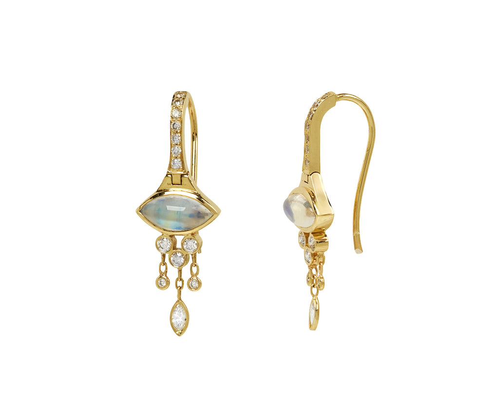 Celine Daoust Moonstone and Diamond Earrings - Side View