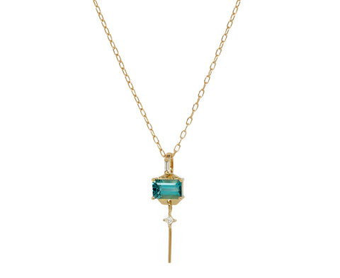 Celine Daoust Tourmaline and Diamond Fringe Pendant Necklace