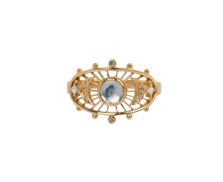 Celine Daoust Moonstone Moon Dots Ring