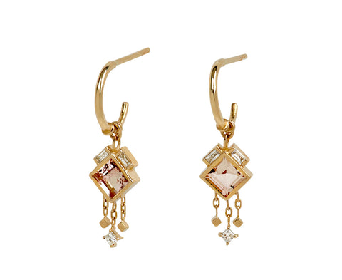 Celine Daoust Tourmaline and Diamond Hoop Earrings