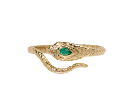 Celine Daoust Diamond Eye and Emerald Cobra Ring