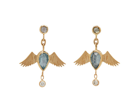 Celine Daoust Tourmaline and Diamond Bird Earrings