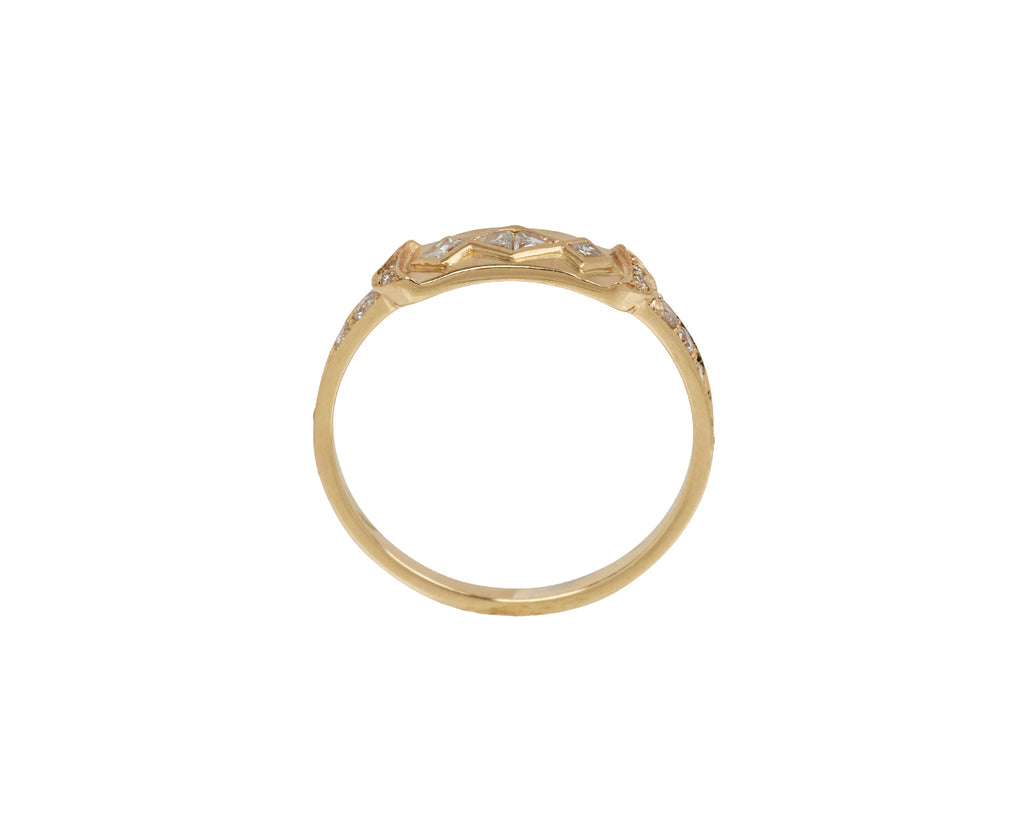 Celine Daoust Trillion and Square Diamond Ring - Top Down View