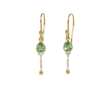 Celine Daoust Tourmaline and Trillion Cut Diamond Earrings