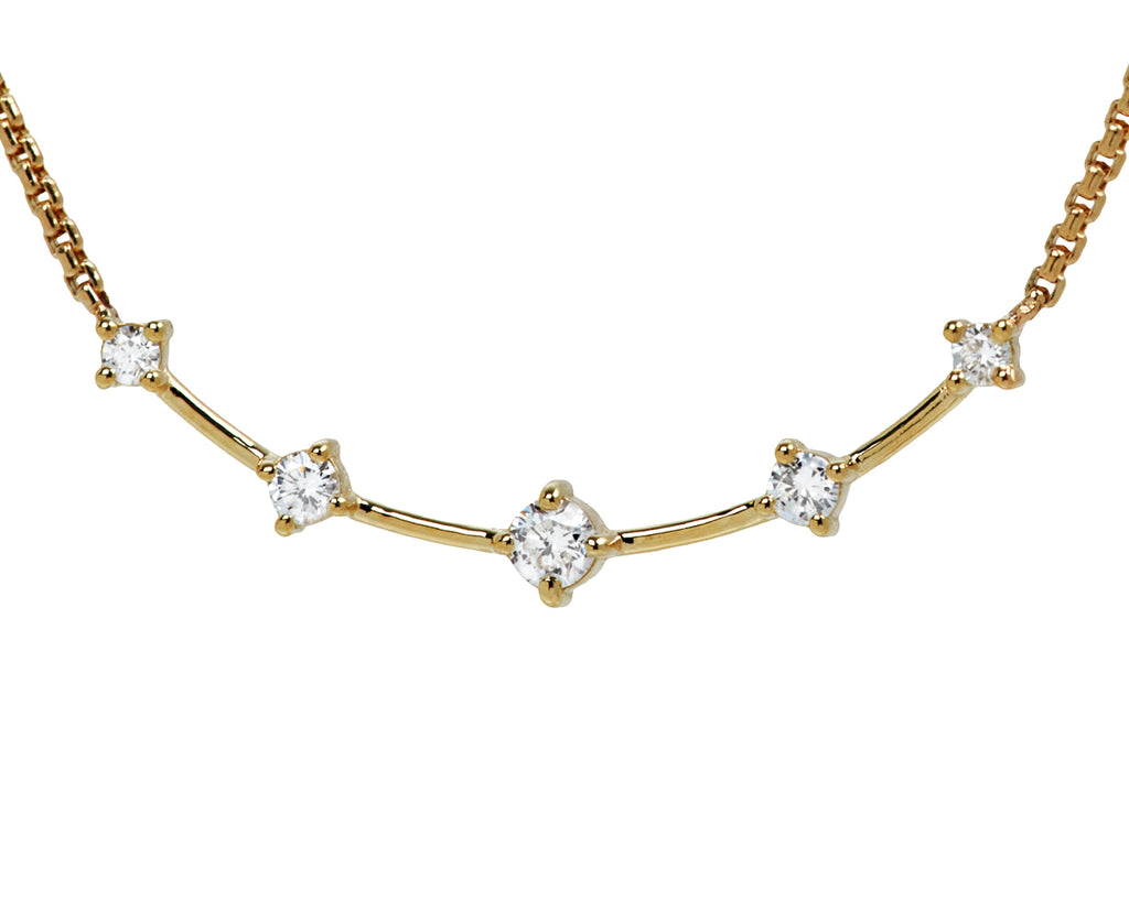 Zoë Chicco Diamond Curved Bar Pendant Necklace - Closeup