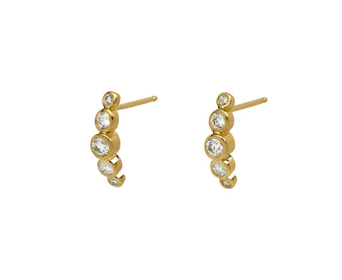 Graduated Diamond Curve Earrings