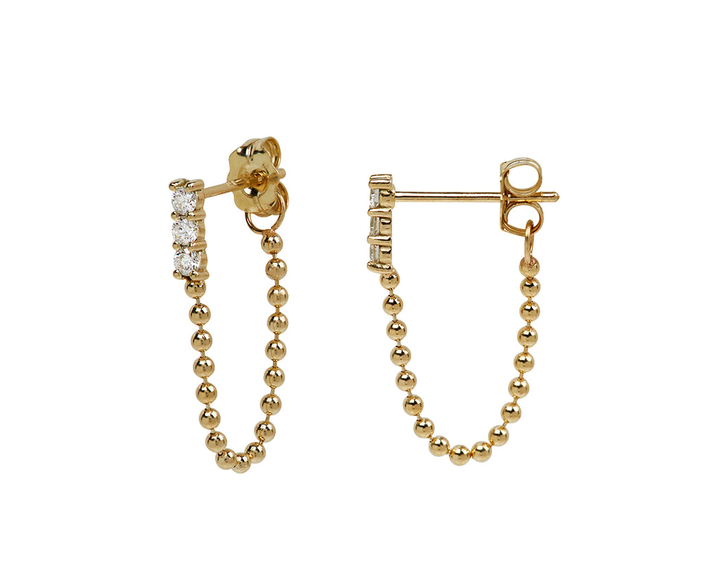 Zoë Chicco Diamond Chain Earrings - Side View