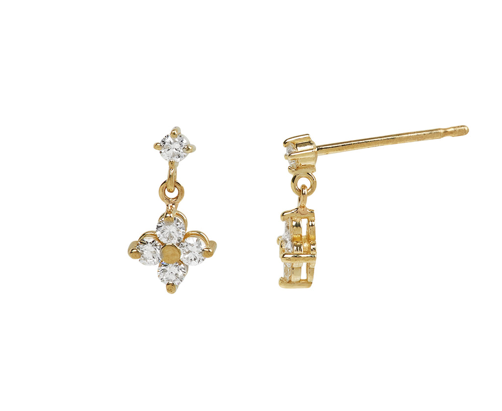 Zoë Chicco Diamond Drop Earrings - Side View