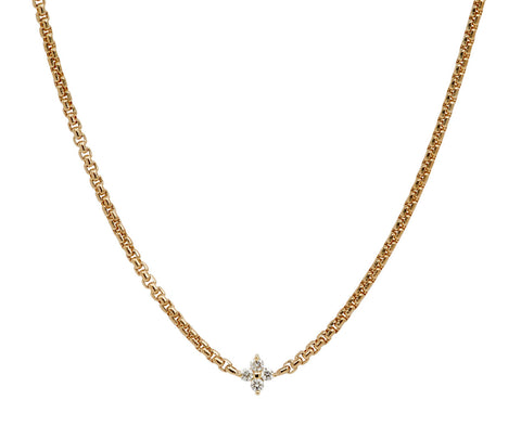 Zoe Chicco Diamond Quad Pendant Small Box Chain Necklace