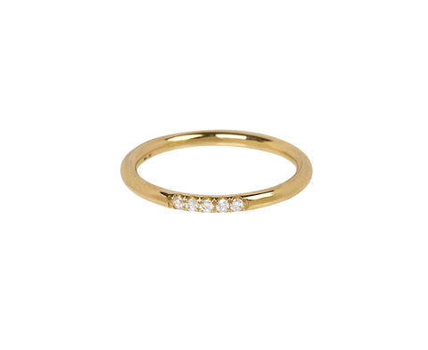 Thick Round French Set Diamond Band Ring