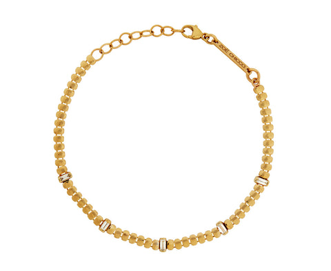 Zoë Chicco Baguette Diamond Puffed Link Bracelet