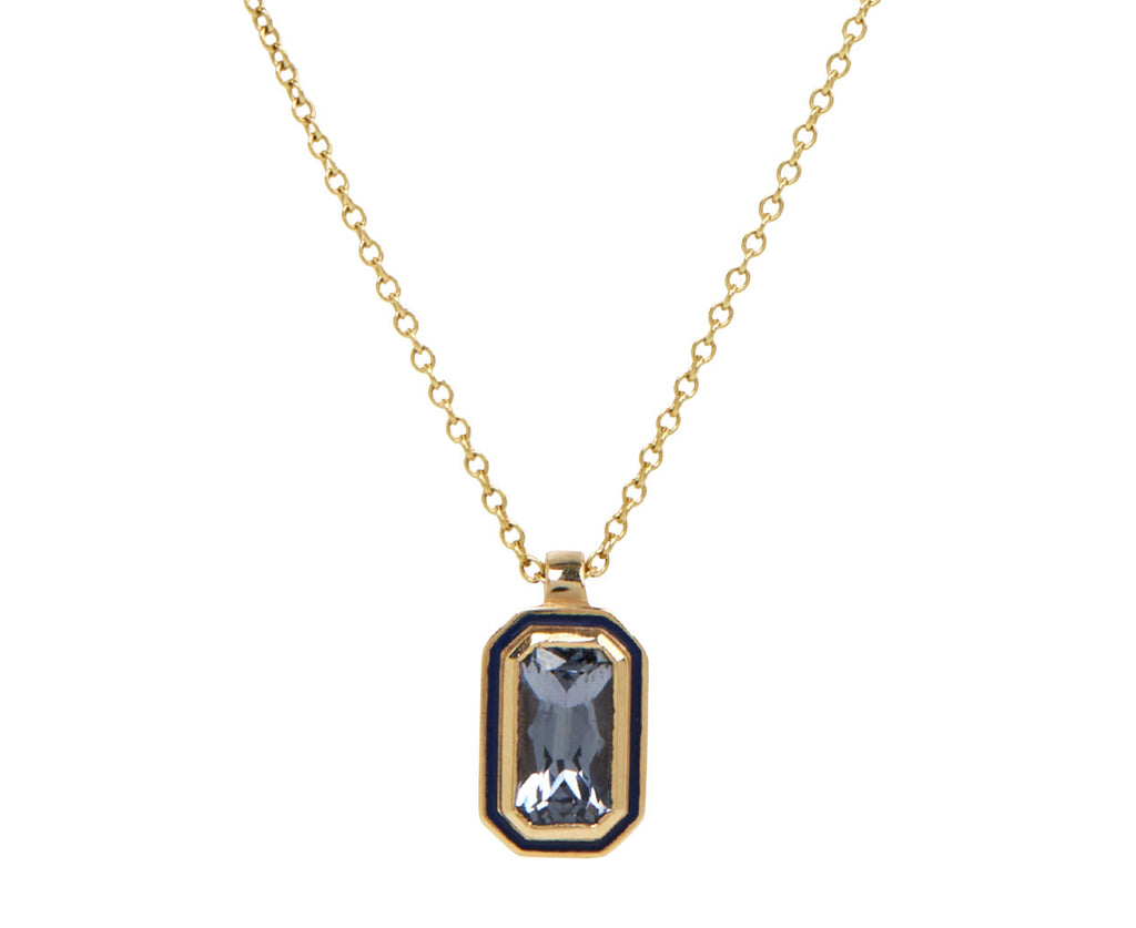 Mini Octagon Sari Gray Spinel Pendant Necklace