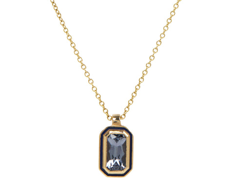 Mini Octagon Sari Gray Spinel Pendant Necklace