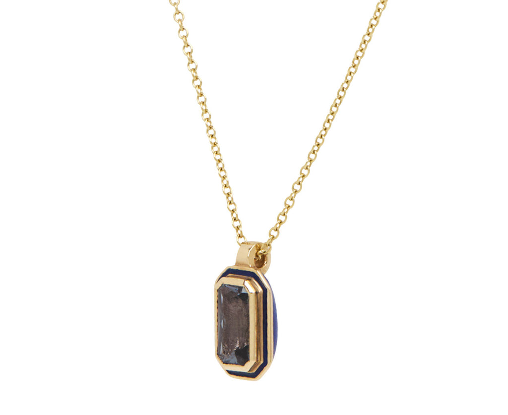 Mini Octagon Sari Gray Spinel Pendant Necklace