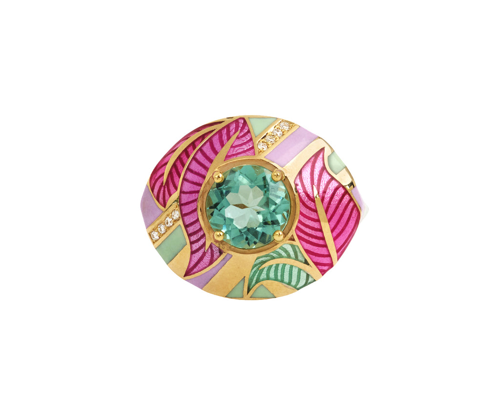 Jaipur Bougianvillea Mint Cocktail Ring