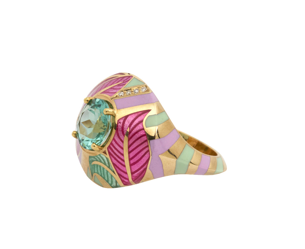 Jaipur Bougianvillea Mint Cocktail Ring
