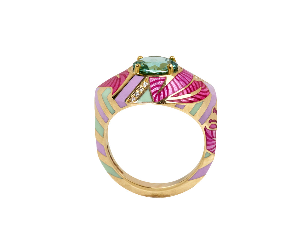 Jaipur Bougianvillea Mint Cocktail Ring
