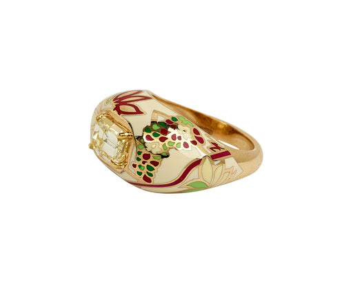 Diamond Kimono Boulle Ring
