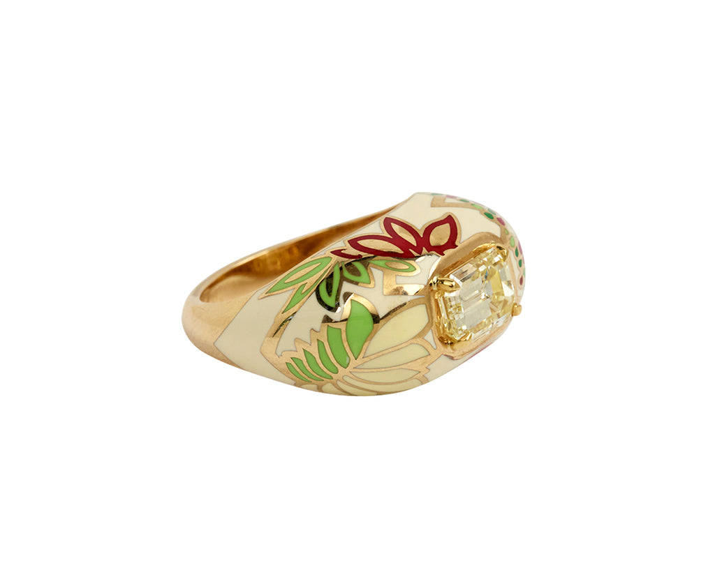 Diamond Kimono Boulle Ring