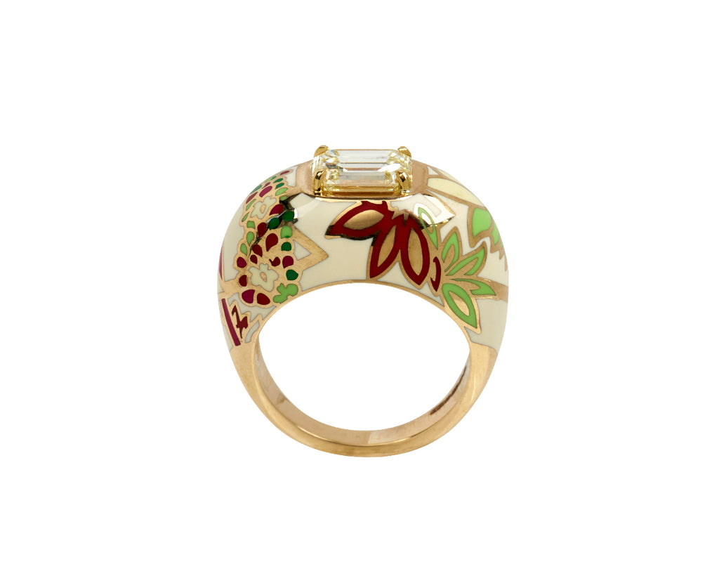 Diamond Kimono Boulle Ring