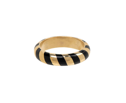 Black Memphis Candy Striped Maxi Ring