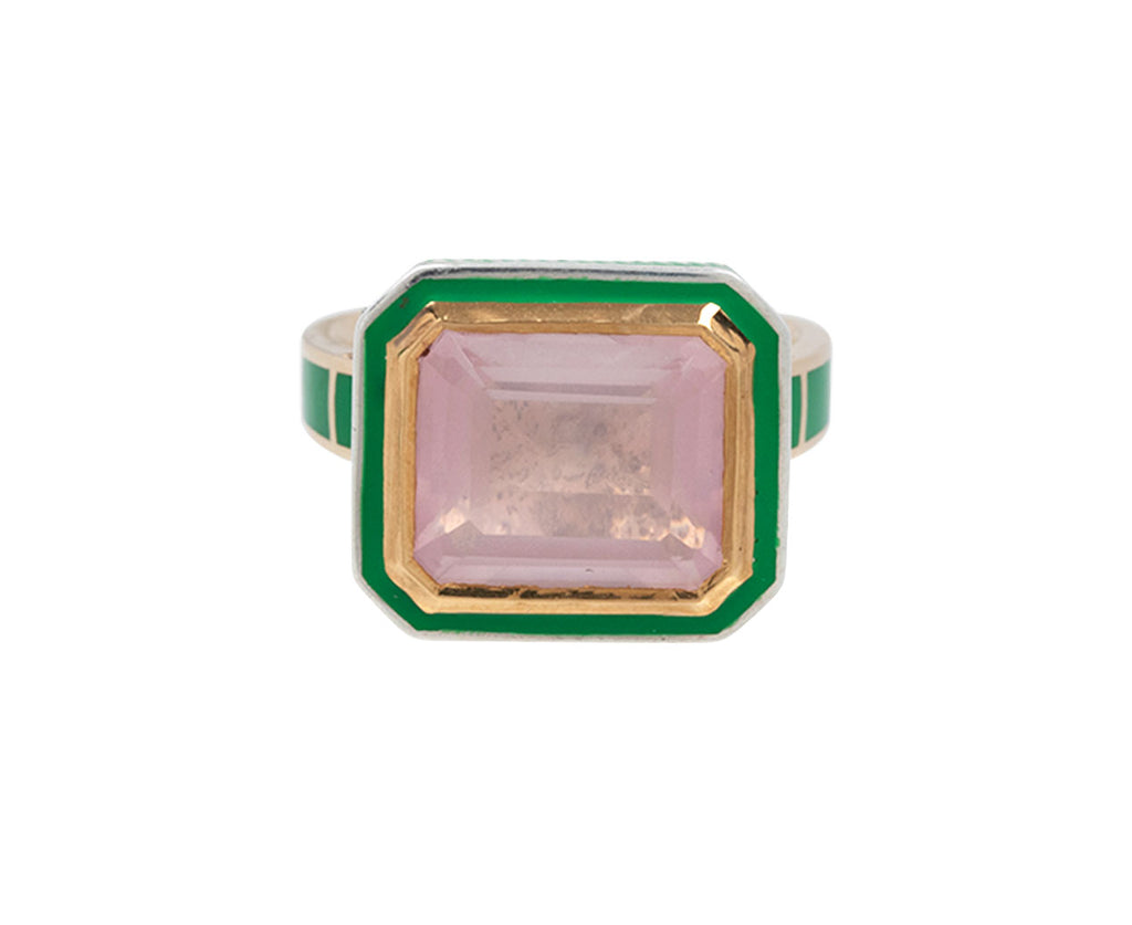 Silver Tile Imperial Rose Quartz Ring